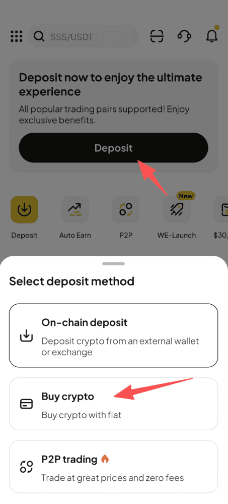Step1: How to Buy SOL with USD on WEEX OTC?  APP Version